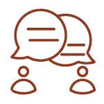 icone avec deux silhouette discutant pour mettre en avant l'étude personnalisée des projets de chacun
